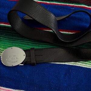 Black Leather Belt By RL